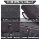 VASCHY Leather Laptop Backpack, Casual Canvas Campus Rucksack with 15.6 inch Laptop Compartment