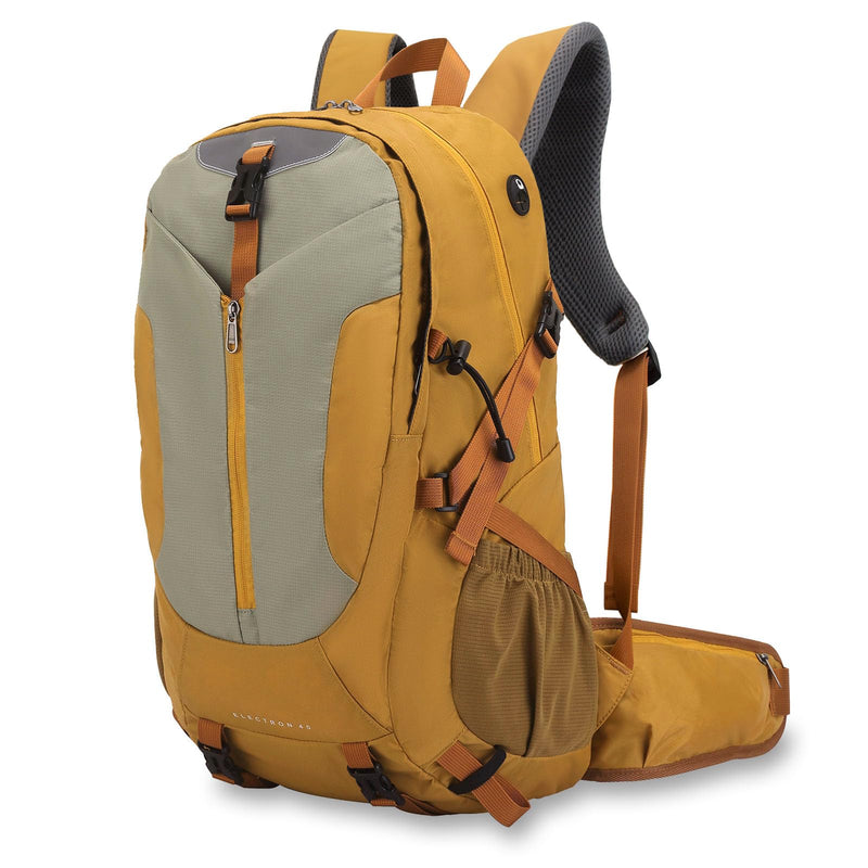 UtiaMiaoGonGo Hiking Backpack 40L, Camping Backpackwith Rain Cover, Waterproof Large Outdoor Sport Travel Daypack for Men Women, Yellow