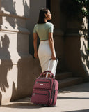 LUGGEX Underseat Carry On Luggage with Wheels, UDK Stylish Lightweight Under Seat Luggage, Soft Sided Personal Item Suitcase for Short Trip (UX-Core, Dark Scarlet, 16 Inch)