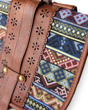 Zeollashop Hippie Canvas Women Backpack Purse- Boho Style Ethnic Drawstring Causal Double Shoulder Vintage Travel Daypack (Landscape), Large