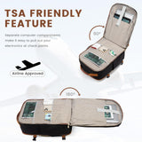 LOVEVOOK 40L Large Travel Backpack for Women Men, 17 Inch Carry on Backpack for Traveling on Airplane, Personal Item Bag Airline Approved, Business Causal Weekender Backpack, Black-Brown