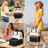 MATEIN Laptop Backpack with Lunch Box, 15.6 Inch Lunch Backpack for Women, College Computer Back Pack Work Backpacks with Insulated Lunchbox Meal Prep Bag for Teacher Nurse Commute Office, 2Pcs Set
