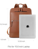 BOSTANTEN Genuine Leather Laptop Backpack Purse for Women Backpack Travel Bag Brown