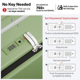 mixi 17x14x9 Carry On Luggage Underseat PC Hard Shell Suitcase Top Opening Aluminum Frame Travel Suitcases with Wheels, Avocado Green
