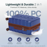 Vipbox Luggage Sets 2 Piece 20/28 Inch (3-YEARS VIP SERVICE) Hardside Expandable Lightweight Ultra Durable 100% Polycarbonate Carry On Travel Suitcase with Spinner Wheels TSA Lock, Classic Blue
