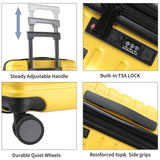 EMPSIGN Carry On Luggage with Spinner Wheels, Hard Shell Carry-On Expandable Suitcase 21x14x9 Airline Approved & Built-in TSA Lock, Durable Travel Rolling Suitcase, Carry-On 20-Inch, Yellow