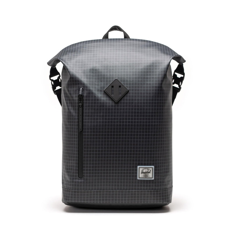 Herschel Supply Co. Roll Top Backpack | Weather Resistant - Standard, 23L, Grid - Black