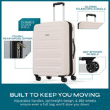 Westridge Hardshell Luggage Set - 3 Piece Set - 20" Carry-On, 24” & 28” Checked Luggage Set with 360° Spinner Wheels - Expandable Suitcases for Extended Travel - Durable ABS Shell - Light Pink