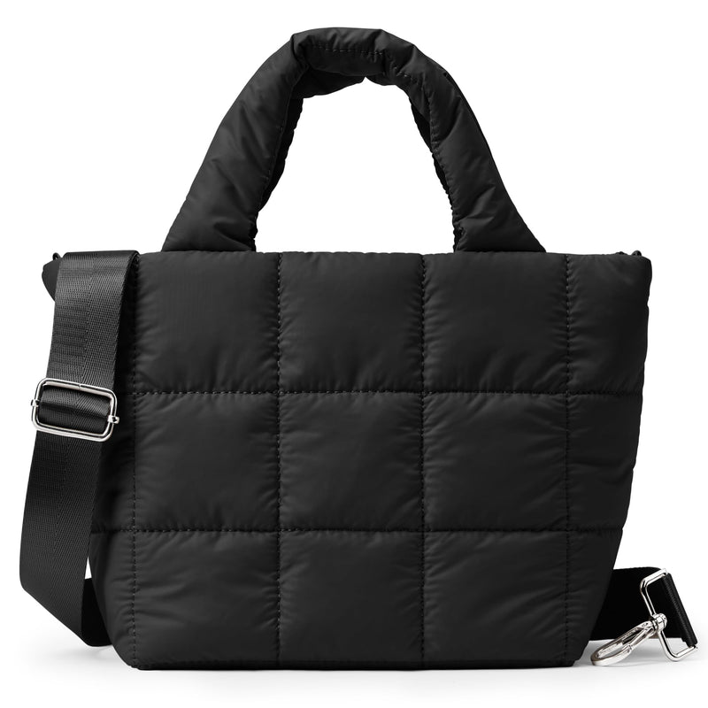 KALIDI Quilted Tote Bag Small Puffer Crossbody Bag for Women Lightweight Nylon Puffy Shoulder Handbag with Adjustable Strap