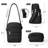 KALIDI Crossbody Card Bag for Women, Zipper Phone Bag RFID Card Slots Shoulder Purse Puffer Sling Bag Quilted Handbag Travel Shopping, Black