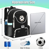 YOREPEK Large Soccer Backpack, Soccer Bag for Boys with Ball & Detachable Shoe Compartment, Wet Dry Pocket, Detachable Name Card, Equipment Bag Fits 15.6 Inch Laptop