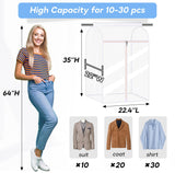 KEETDY 35" Hanging Garment Bags for Closet Storage Large Clear Garment Bags for Hanging Clothes Garment Rack Cover Coat Protector for Suit, Wardrobe, Bottom Enclosed