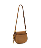 Michael Kors Women's Josie Medium Saddle Flap Messenger, Gold-Tone Hardware/Leather, Luggage