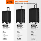 Verdi Hardside Carry On Luggage with Spinner Wheels, Lightweight Travel Suitcase