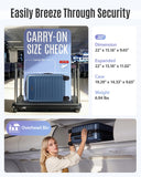 LIGHT FLIGHT Expandable Carry On Luggage 22x14x9 Airline Approved with Double Spinner Wheels, 20 Inch Lightweight Hard Shell Rolling Suitcases with TSA Lock, Blue