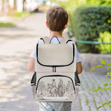 XUWU Western Desert Cowboy Backpack with Reflective Strip for Kids Boys Girls Elementary School Bag Removable Chest Strap
