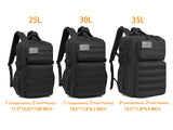 Wotony Military Tactical Backpack for Men Waterproof Daypack 3 Day Assault Pack Molle Bag with Water Bottle Holder (Black, 25L)