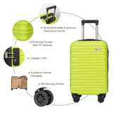 Aklsvion Luggage Set 3 Piece Luggage Set ABS hardshell Spinner Wheels Luggage Carry on Suitcase with Weekender bag & Toiletry bag（Lime）