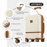 Joyway Luggage Set 7 Piece Suitcase Sets with Spinner Wheel,Hardside Expandable Travel Laggage with TSA Lock (18/20/24/28 White
