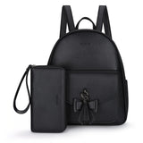 ECOSUSI Women Backpack Purse Water Resistant PU Leather Backpack Fashion Rucksack Ladies College Daypack with Tassel,2 Pcs