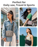 BAGSMART Cross Body Purse, Mini Crossbody Bags for Women Travel Purse, Puffy Shoulder Handbag Wallet with RFID Blocking Slots, Dark Brown