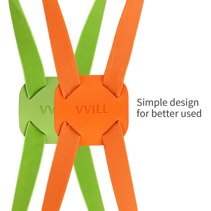 VVILL Bag Bungee, Luggage Straps Suitcase Adjustable Belt - Lightweight and Durable Travel Bag Accessories (Orange)