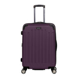 Kenneth Cole REACTION Renegade Luggage Expandable 8-Wheel Spinner Lightweight Hardside Suitcase, Midnight Plum, 24-Inch Checked