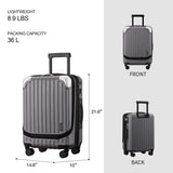 LEVEL8 Grace Expandable 20" Carry-On Luggage with 4 PC Organizer Packing Cubes - Grey, Carry-On 20-Inch