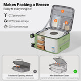 mixi 17x14x9 Carry On Luggage Underseat PC Hard Shell Suitcase Top Opening Aluminum Frame Travel Suitcases with Wheels, Avocado Green