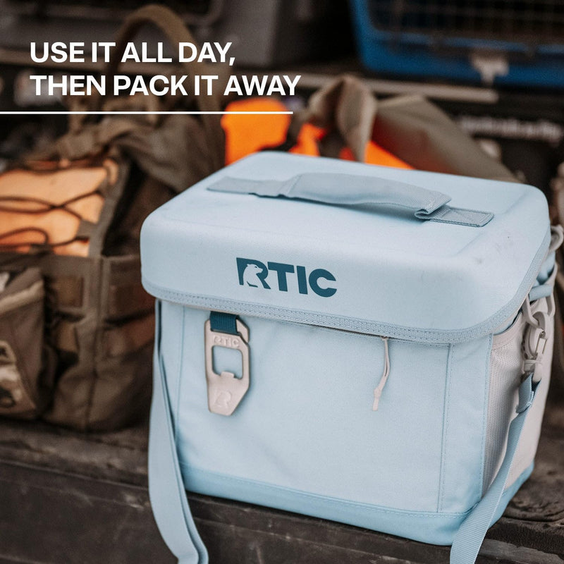 RTIC 15 Can Everyday Cooler, Soft Sided Portable Insulated Cooling for Lunch, Beach, Drink, Beverage, Travel, Camping, Picnic, for Men and Women, Black