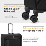 Modoker Rolling Garment Bag With Wheels, Large SoftSided Spinner Luggage for Travel, Convertible Hanging Suitcase For Men Women,Garment Bag With Laptop Compartment,Suit Bag,Black