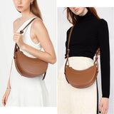 Faux Leather Saddle Bag for Women Shoulder Bag Crescent Purse Trendy Crossbody Purse Hobo Handbag