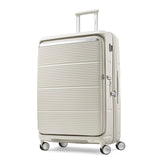 Samsonite Paralux Large Checked Luggage - Innovative Design - Quick Access Front Pocket - Dual Suspension Wheel Technology - TSA Lock - Expandable - Includes Removable Packing Cubes - Stone Grey