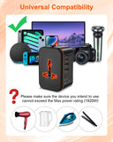 Universal Travel Adapter Worldwide, European Travel Plug Adapter with 2 USB C, 2 USB A and Multi AC Outlets, International Power Converter All in One Universal Charger Power Adapter for EU US UK AUS