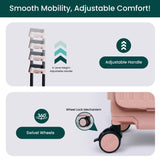 NOBL Duo Carry Carry-On Luggage with Detachable Side Bag, 22.1x14.6x10.5 Airline Approved, Noble Zipperless PC Hard Shell Suitcase & Crossbody, 360° Spinner Wheels, TSA Locks, USB Port - Blush