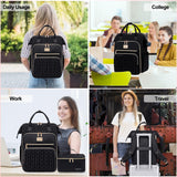 Otevan Lunch Backpack for Women, 15.6 inch Laptop Backpacks for Womens, Work Backpacks with Lunchbox,Insulated Back pack Cooler,Teacher Nurse Travel Backpack for Women