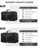 Gonex 80L Packable Travel Duffle Bag Foldable Duffel Bags for Luggage Gym Sports Camping Travelling Cycling Storage Shopping Water & Tear Resistant Black