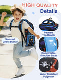 VASCHY School Backpack for Boys, 16in Water Resistant Backpack for Kids Preschool/Primary/Elementary School Bookbag with Tablet Sleeve Black Dino