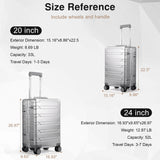 VentureVault All Aluminum Carry On Luggage 22x14x9 Airline Approved，Zipperless Luggage Premium Aluminum Suitcase Luggage, Hard Shell Carry On Luggage with Spinner Wheels (silver, 20inch)