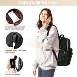 LOVEVOOK Laptop Backpack Purse for Women, Large Capacity Travel Computer Work Bag, Faux PU Leather Quilted Casual Nurse Backpack for Womens, Fit 15.6 Inch Laptop with USB Port, Black