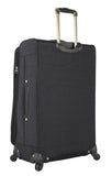 Steve Madden Designer Luggage - Checked Large 28 Inch Softside Suitcase - Expandable for Extra Packing Capacity - Lightweight Bag with Rolling Spinner Wheels (Peek-A-Boo Black)