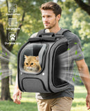Pecute Cat Backpack Carrier, Large Space Cat Bubble Backpack, Breathable Cat Carrier, Shaded Dog Backpack Carrier, Ergonomic 3D Design for Travel, Hiking, Walk, Suitable for Shopping, Car, Vet, Gray