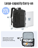 LIGHT FLIGHT Travel Backpack, TSA Friendly Flight Approved Carry on Backpack Water-resistant Lightweight Business Large Weekender Bag Casual Daypack 17.3" Laptop Backpack for Men Women,Grey