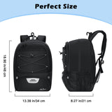 MoKo Basketball Bag Backpack, Volleyball Soccer Backpack for Men & Women with Separate Ball and Shoes Compartments, Water-Resistant, Fence Hook, Sports Bag for Clothes, Shoes, Tablets, Laptops, Black