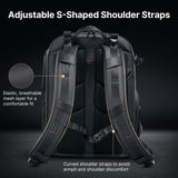 ULANZI BP10 35L Hardshell Camera Backpack, Professional Splash-proof Photography Camera Case Anti Theft Travel f Photographers Unisex Drone DSLR Mirrorless Camera Lens Tripod Holder 17'' Laptop Black