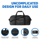 Eagle Creek No Matter What Duffel Bag - Eco Friendly Duffel for Sustainable Travel - Adjustable Shoulder Strap - Multiple Carry Options - Easy to Store - Black - 60L