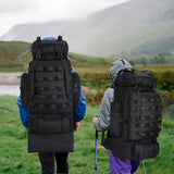 LibSkyln 70L/100L Camping Hiking Backpack with Rain Cover, Expandable Large Military Tactical Backpack, Waterproof Molle Racksack Travel Backpacking Daypack for Climbing Trekking (Black)