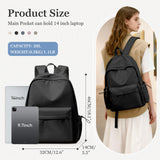 WEPOET Classic Basic Black Backpack For Women,Waterproof High School Bookbag,Lightweight Casual Travel Daypack,College Backpack Men,Middle School Bag For Girls Boys