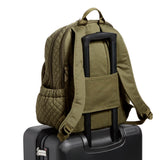 Vera Bradley Women's Cotton Campus Backpack, Climbing Ivy Green - Recycled Cotton, One Size