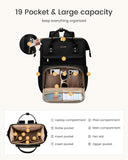 LOVEVOOK Laptop Backpack for Women with Giant Tumbler Holder Pocket,15.6 inch Waterproof Travel Backpack Purse Computer Laptop Bag,Professional Work College Nurse Teacher Backpack Casual Daypack,Black